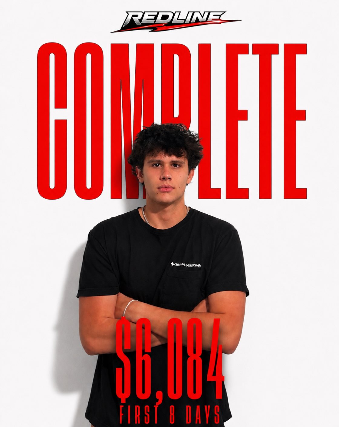 Redline agent result, $6,084 written in his first 8 days